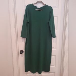 Nuggles Kelly Green Winter Midi Dress, Size XL